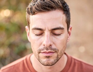 Fototapeta premium Serene Image of a Person Resting in Nature with Inner Peace
