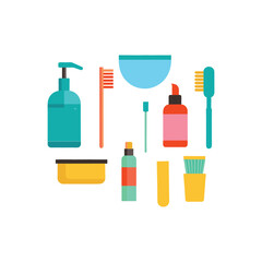A set of cleaning item vector art illustration