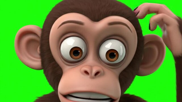 Confused cartoon monkey illustration