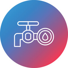 Oil Tap Line Gradient Circle Background Icon