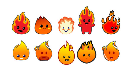 fire flames set
