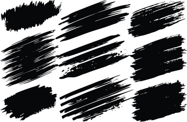 Adobe Illustrator Artwork Brush line set. Vector calligraphy paint strokes. Vintage Chinese brushstrokes collection.
