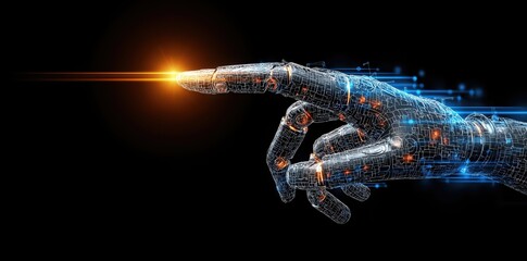 Robotic hand reaching for digital light