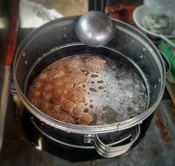 cooking meatball soup