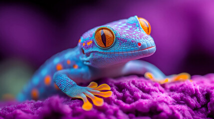 Cute gecko reptile animal pet lizard exotic nature wildlife colorful bright eyes vibrant skin macro closeup