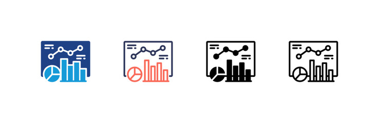 Dashboard icon set multiple style collection