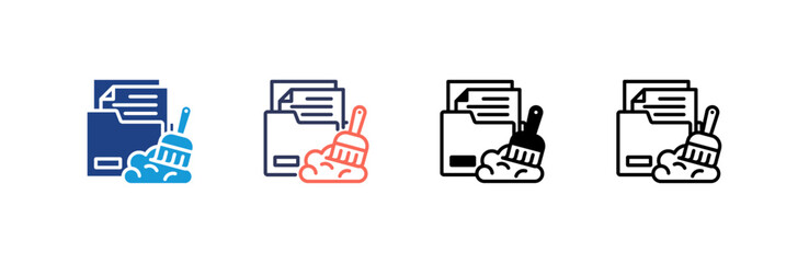 Data Cleaning icon set multiple style collection