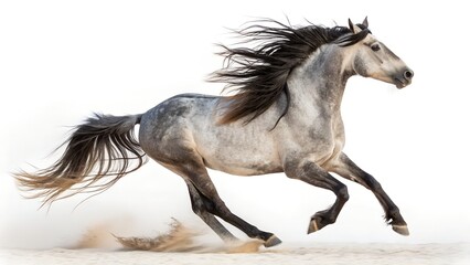 Obraz premium Galloping Wild Mustang, Mane Flowing