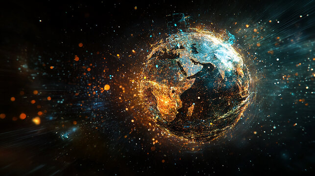 Global network earth digital world technology connection communication internet worldwide future