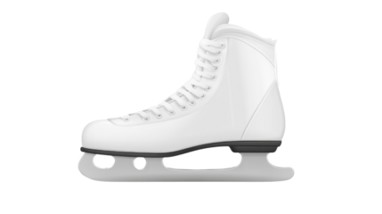 Pair of Classic White Ice Skates Isolated on White Background – Winter Sports Footwear for Figure Skating and Recreational Use