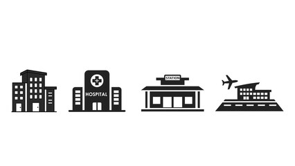 Obraz premium building icon set - buliding illustration