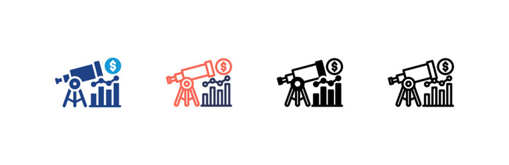 Forecast Analytics icon set multiple style collection