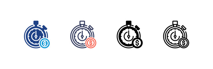Time icon set multiple style collection