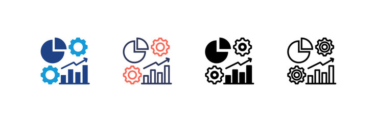 Management icon set multiple style collection