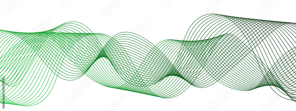 Leinwandbilder Abstract wave design with a series of flowing, overlapping sinusoidal curves in a gradient. Clean white background, with wave line with sense of motion and fluidity. Sound waves or light frequencies
