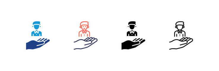 Customer Care icon set multiple style collection