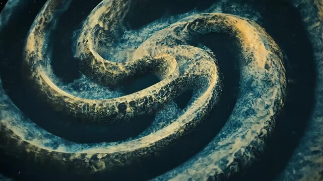 Close-Up of Isolated Black and Brown Python Snake in Wild Nature