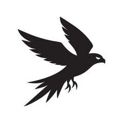 Falcon Diving Through Silhouette Vector