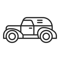 Retro classic car line icon