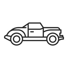 Retro classic car line icon