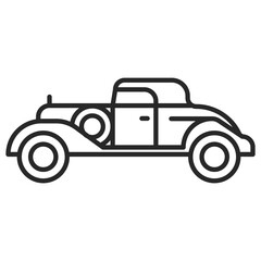 Retro classic car line icon