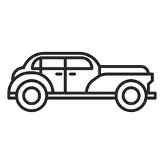 Retro classic car line icon