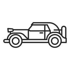 Retro classic car line icon