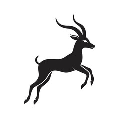 Gazelle Jumping Across Savannah Field