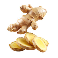 High Resolution Image Of Fresh Ginger Root And Slices