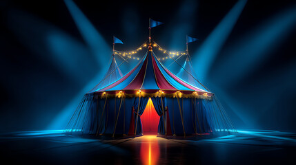 dark blue circus, AI generated