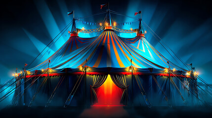 dark blue circus, AI generated