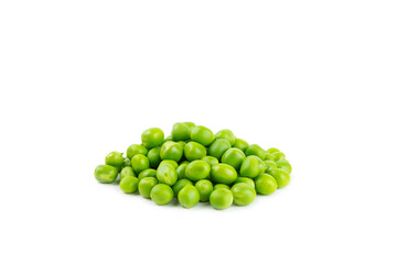 Fresh green pea pods with green peas isolated on white background. Sweet green peas. Green pea beans vegetables. Vegan. healthy green vegetable.