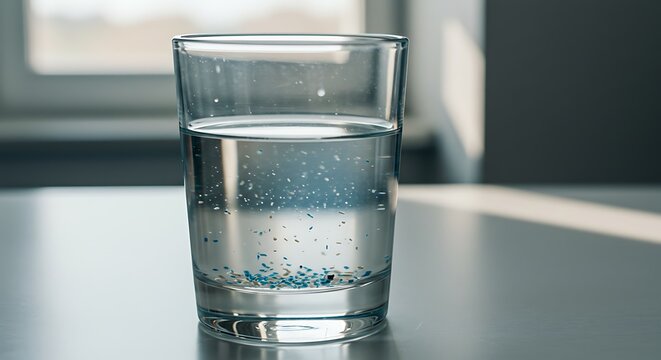 Contaminated Water: Microplastics in Drinking Glass