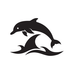 Dolphins Jumping Ocean Waves