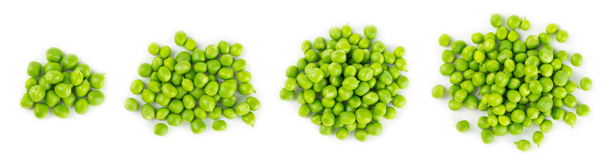 Fresh green pea pods with green peas isolated on white background. Sweet green peas. Green pea beans vegetables. Vegan. healthy green vegetable.