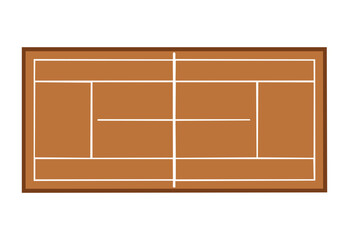 Overhead Brown Tennis Court Design