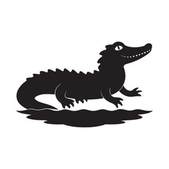 Alligator Sunbathing On Riverbank