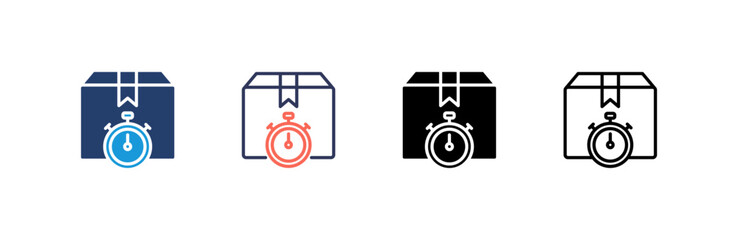 Delivery Time icon set multiple style collection