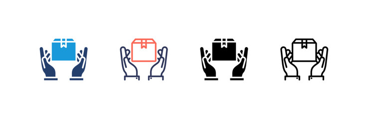 Package icon set multiple style collection