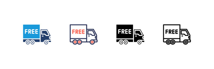 Free Delivery icon set multiple style collection