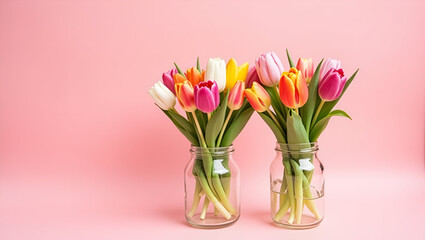 pink tulips in vase