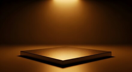 Golden Light on Square Pedestal