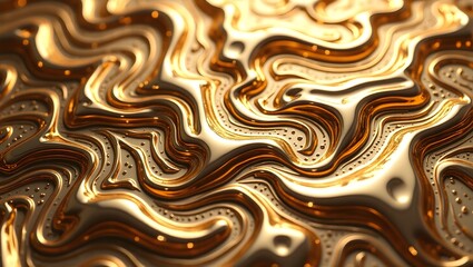 Radiant Fusion of Sculpted Gold and Silver Waves in Baroque Elegance