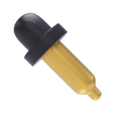 Eyedropper 3d icon in cartoon plastic style minimal isolated on transparent white background, clipping path
