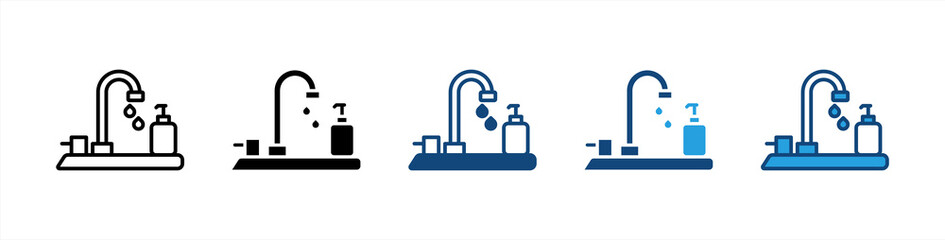 Faucet icon sheet multiple style collection