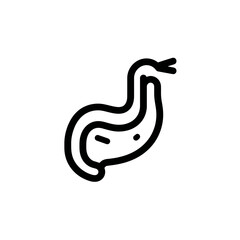Fototapeta premium Stylized snake coils around simple shape in white space minimalism