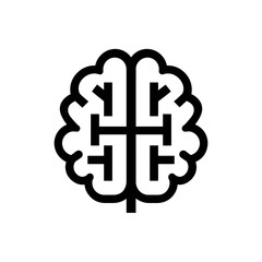 Fototapeta premium Stylized brain displays geometry centrally on white clarity