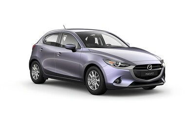 Naklejka premium Sleek purple mazda2 hatchback car model