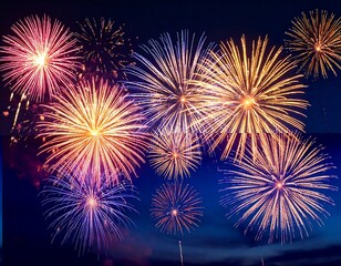 Fireworks display in a dark sky