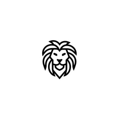 Obraz premium Minimalist lion icon roars in white background graphic design